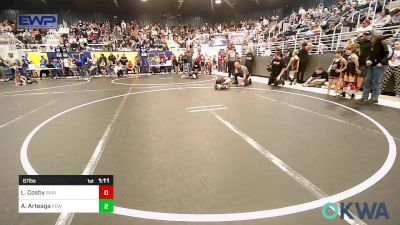 67 lbs Quarterfinal - Logan Cosby, Skiatook Bulldog Wrestling vs Adrian Arteaga, Ponca City Wildcat Wrestling