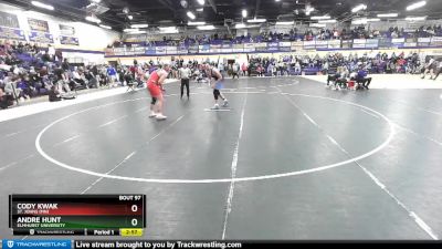 285 lbs Champ. Round 2 - Cody Kwak, St. Johns (MN) vs Andre Hunt, Elmhurst University