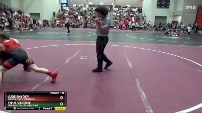 95 lbs Cons. Round 2 - Titus Vincent, Tennessee Valley Wrestling vs Jude Snyder, Weaver Youth Wrestling