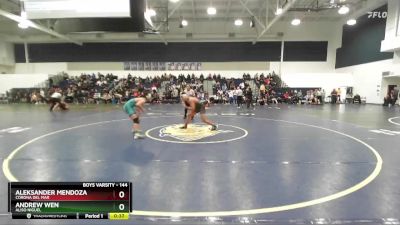 144 lbs Cons. Round 2 - Aleksander Mendoza, Corona Del Mar vs Andrew Wen, Aliso Niguel