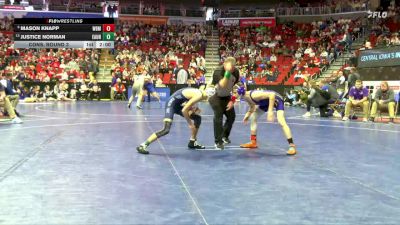 1A-106 lbs Cons. Round 3 - Justice Norman, East Union vs Mason Knapp, West Bend-Mallard