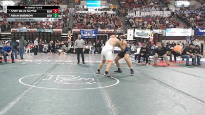 A - 285 lbs Quarterfinal - Aidan Emerson, Corvallis vs Cody Kills On Top, Hardin