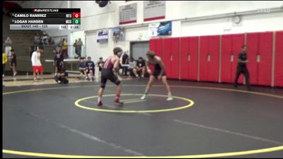 125 lbs Quarterfinal - Logan Hansen, Moorpark CCC vs Camilo Ramirez, Mt. Sac