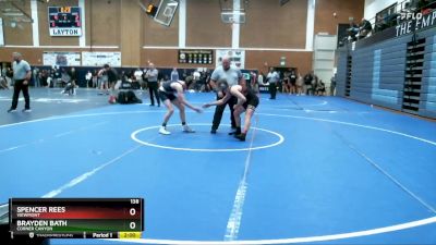 138 lbs Quarterfinal - Brayden Bath, Corner Canyon vs Spencer Rees, Viewmont