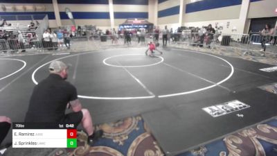 70 lbs Consi Of 8 #1 - Ezekiel Ramirez, Juggernaut WC vs Jordan Sprinkles, Lawc