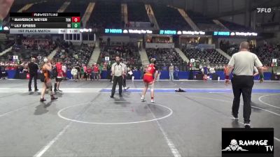 140 lbs 1st Place Match - Maverick Weyer, Tonganoxie vs Lily Spiess, Bonner Springs