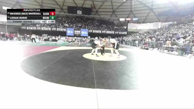 Boys 2A 285 lbs Champ. Round 1 - Maximus (Max) Whitehall, Black Hills vs Logan Busig, Woodland