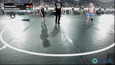 90 lbs Consi Of 4 - Ledger Wright, Powerhouse vs Braxton Lemmons, Barnsdall Youth Wrestling