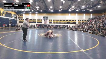 124 lbs Quarterfinal - Addison Claassen, Plum vs Sadie Sarver, Greensburg Salem