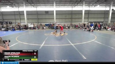 147 lbs Cons. Round 2 - Drake Speelman, Canfield Middle School vs Mason McGrew, Suples