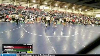 130 lbs Cons. Round 1 - Jaxson Cox, Roy Wrestling Club vs Orion Raza, Cougar Wrestling Club