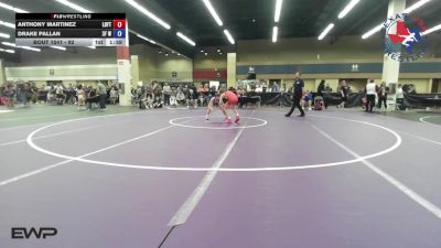 92 lbs Consolation - Anthony Martinez, Lofton Style Wrestling Club vs Drake Pallan, 3F Wrestling
