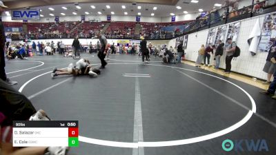 90 lbs Semifinal - David Salazar, OKC Saints Wrestling vs Elijah Cole, D3 Wrestling Cluib