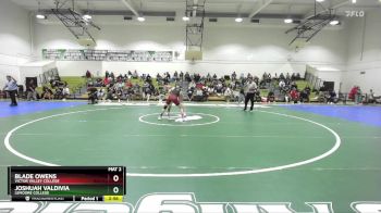 125 lbs 7th Place Match - Blade Owens, Victor Valley College vs Joshuah Valdivia, Lemoore College