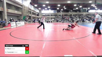 190 lbs Semifinal - Nate Marin, North Bergen vs David Postolaki, Ridgewood