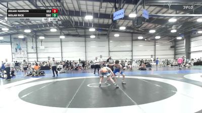 132 lbs Rr Rnd 3 - Julian Hanson, Gold Standard Black - HSB vs Nolan Rice, TDWC Maniacs Blue - HSB