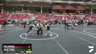 58 lbs Cons. Round 2 - Drake Young, Linn County Twisters vs Axel Diediker, Linn County Twisters