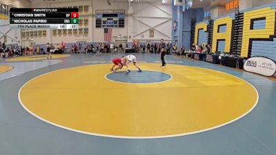 126 lbs 7th Place Match - Nicholas Papiro, Delaware Military Academy vs Christian Smith, William Penn H.S.