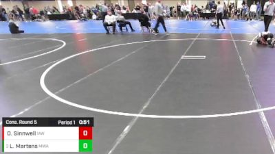 Boys 3rd-4th Grade - 84 Cons. Round 5 - Dominick Sinnwell, Immortal Athletics WC vs Logan Martens, Moen Wrestling Academy