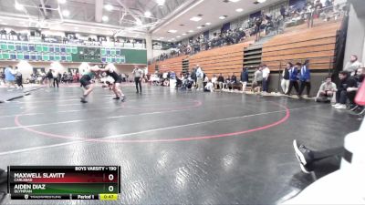 190 lbs Cons. Round 2 - Aiden Diaz, Olympian vs Maxwell Slavitt, Carlsbad