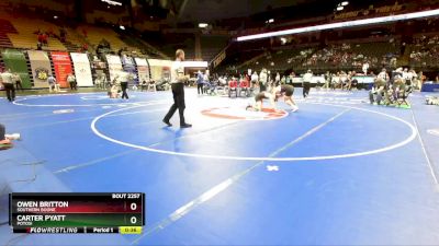 157 Class 2 lbs Cons. Round 2 - Carter Pyatt, Potosi vs Owen Britton, Southern Boone