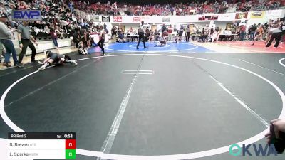 90 lbs Rr Rnd 3 - Grayson Brewer, Gentry Youth Wrestling vs Lucas Sparks, Muskogee Rougher Youth Wrestling