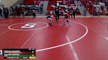 132 lbs Round 3 - Thomas Schaefer, Cherry Creek Wrestling Club vs Walter Hartman, NWWC