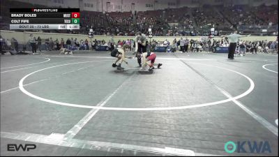 73 lbs Round Of 16 - Brady Boles, Mustang Bronco Wrestling Club vs Colt Fife, Tecumseh Youth Wrestling