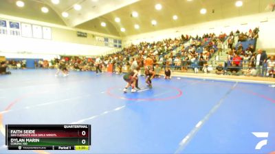 110 lbs Quarterfinal - Dylan Marin, Corona 100 vs Faith Seide, San Clemente High Girls Wrestl