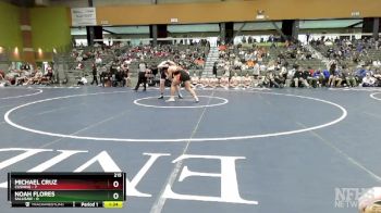 215 lbs Semifinals (8 Team) - Michael Cruz, CUSHING vs Noah Flores, SALLISAW