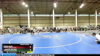 75 lbs Champ. Round 1 - Gage Giles, Kimberly Middle School vs Landon Wilson, Sawtooth Middle School