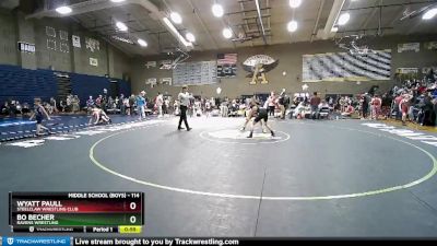 114 lbs Round 2 - Wyatt Paull, Steelclaw Wrestling Club vs Bo Becher, Ravens Wrestling