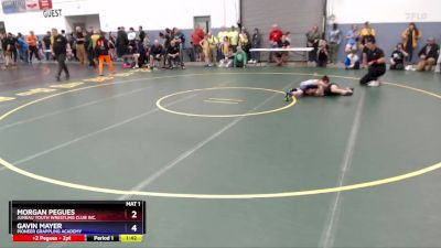 77 lbs 3rd Place Match - Morgan Pegues, Juneau Youth Wrestling Club Inc. vs Gavin Mayer, Pioneer Grappling Academy