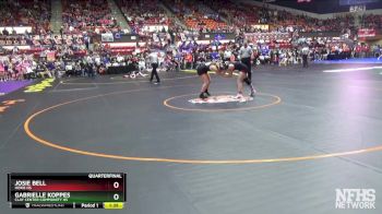 125 lbs Quarterfinal - Gabrielle Koppes, Clay Center Community HS vs Josie Bell, Hoxie HS