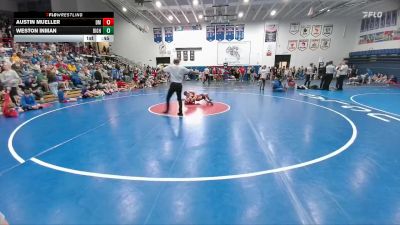 120 lbs Quarterfinal - Austin Mueller, Dean Morgan vs Weston Inman, Big Horn Middle School