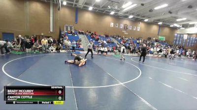 160 lbs Semifinal - Brady McCurdy, Uintah Jr High Wrestling vs Canyon Cottle, Wasatch