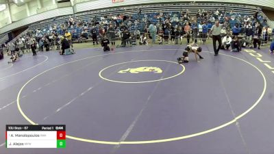 10U Boys - 67 lbs Cons. Round 2 - Andrew Manolopoulos, Region Wrestling Academy vs Jalen Alejos, Michigan Premier WC