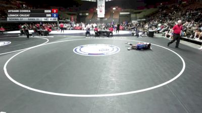 106 lbs Aydann Correa, SDIKWA - San Diego-Imperial Kids Wrestling Association vs Lennox Cruzat, SAWA - Sacramento Area Wrestling Association