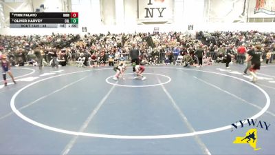 58 lbs Cons. Semi - Oliver Harvey, Club Not Listed vs Finn Falato, Warrior Warehouse Wrestling