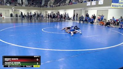 60 lbs Semis (4 Team) - Maximus Geiser, NYM (New York Mills) vs Brody Kontz, Canby