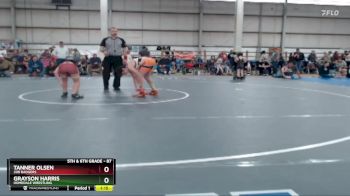 87 lbs Cons. Round 2 - Grayson Harris, Homedale Wrestling vs Tanner Olsen, 208 Badgers
