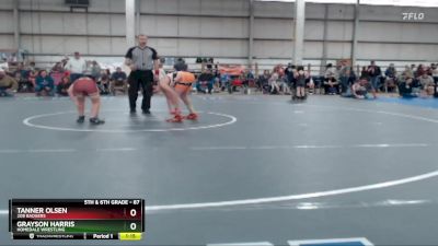 87 lbs Cons. Round 2 - Grayson Harris, Homedale Wrestling vs Tanner Olsen, 208 Badgers