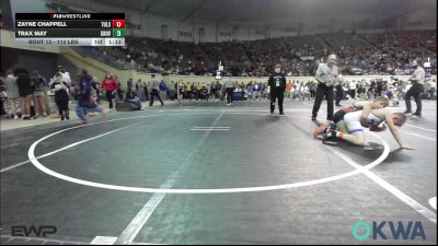 110 lbs Round Of 16 - Zayne Chappell, Tulsa Blue T Panthers vs Trax May, Grove Takedown Club
