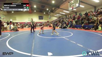 55 lbs Quarterfinal - Bentley Hodson, Fort Gibson Youth Wrestling vs Cy Cox, Coweta Tiger Wrestling