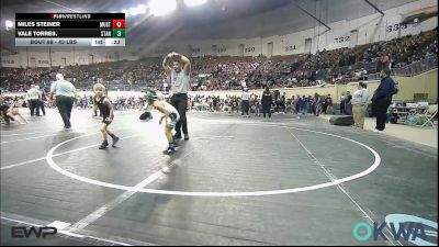 43 lbs Consi Of 8 #2 - Miles Steiner, Mustang Bronco Wrestling Club vs Vale Torres., Standfast