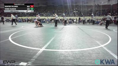 105 lbs 3rd Place - Hunter Villines, Weatherford Youth Wrestling vs Owen Oleson, Checotah Matcats