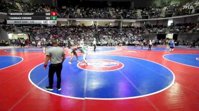 170 lbs 3rd Place Match - Madison Cooley, Carrollton vs Hannah Crowe, Franklin County