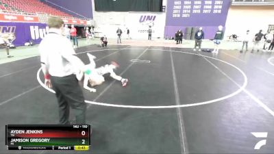 110 lbs Cons. Semi - Ayden Jenkins, TN vs Jamison Gregory, MI