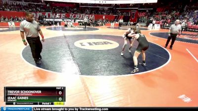 2A 138 lbs Cons. Round 2 - Izaac Gaines, Geneseo vs Trevor Schoonover, Champaign (Centennial)