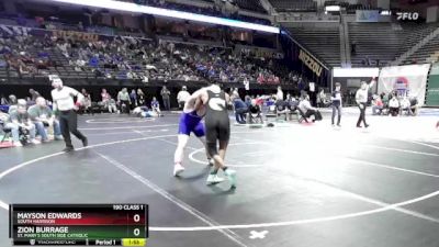 190 Class 1 lbs Champ. Round 1 - Mayson Edwards, South Harrison vs Zion Burrage, St. Mary`s South Side Catholic